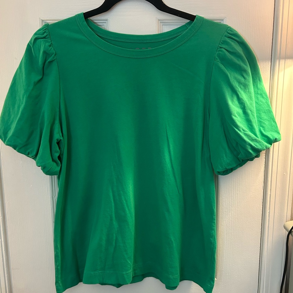 Green Loft Puff Sleeve Top Size Large